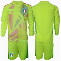 Camiseta Italia Portero Primera Equipación Replica Eurocopa 2024 para niños mangas largas (+ Pantalones cortos)